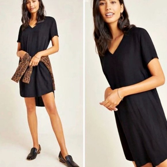 cloth and stone black shirt dress
